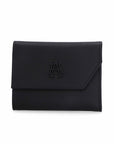 Cartera de piel Arthemisa, color negro, piel grabada, napa, herraje en metal, accesorio y bolso de lujo, marca 100% mexicana, cartera chica.