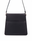 Bolso de piel Arthemisa, color negro, piel lisa, napa,  bolso de mano, herraje en metal, accesorio y bolso de lujo, marca 100% mexicana, best seller, bolsa moderna, tamaño mediano, con asa de piel y crossbody, cadena retirable.