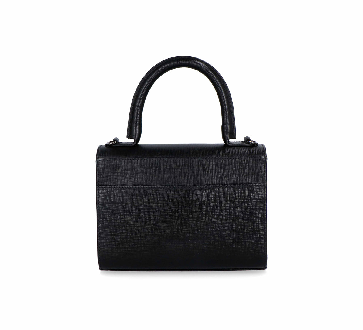 Bolso de piel Arthemisa, color negro, piel grabada, bolso de mano, herraje en metal, accesorio y bolso de lujo, marca 100% mexicana, bolsa moderna, tamaño chico, con asa de piel y cadena retirable.